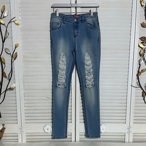 Blue Distressed Women Jeans